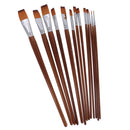 13 Pieces Artists Paint Brushes Set Wooden Handle Nylon Hair Flat Shader
