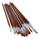 13 Pieces Artists Paint Brushes Set Wooden Handle Nylon Hair Filbert