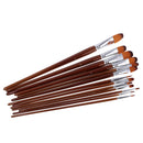 13 Pieces Artists Paint Brushes Set Wooden Handle Nylon Hair Filbert