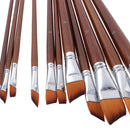13 Pieces Artists Paint Brushes Set Wooden Handle Nylon Hair Angle Shader