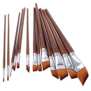 13 Pieces Artists Paint Brushes Set Wooden Handle Nylon Hair Angle Shader