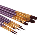 10pcs Assorted Paint Brush Artists Brushes Set Nylon Hair Wood Handle