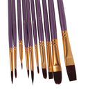 10pcs Assorted Paint Brush Artists Brushes Set Nylon Hair Wood Handle