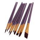 10pcs Assorted Paint Brush Artists Brushes Set Nylon Hair Wood Handle