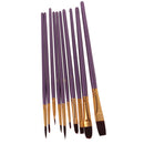 10pcs Assorted Paint Brush Artists Brushes Set Nylon Hair Wood Handle