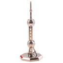 18CM Alloy Oriental Pearl Tower Building Model Desktop Home Ornament Souvenir Champagne