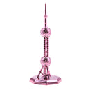 New Alloy Oriental Pearl Tower Figurines Statue Building Model Desktop Ornament Souvenir Rose Red 18CM