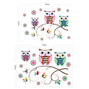 70x50cm 3Pcs PVC Removable 3D Art Mural Owls Tree Branch Wall Sticker Bedroom Desk Background Home Decoration