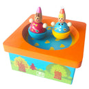 Wooden Wind-up Clockwork Clown Dancing Music Box Toy Birthday Gift Desktop Ornament -Swan Lake