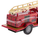 Tin Die-cast Ladder Truck Inertia Friction Vehicle Model for Kids Toy Gift