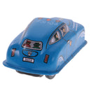 Blue Classic Police Car Tin Toy Collectible Clockwork Wind Up Toys for Kids