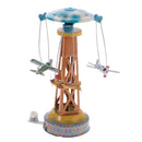 Vintage Wind Up Spining Plane Tower Clockwork Classic Tin Toy Party Favor