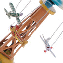 Vintage Wind Up Spining Plane Tower Clockwork Classic Tin Toy Party Favor