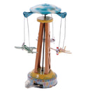 Vintage Wind Up Spining Plane Tower Clockwork Classic Tin Toy Party Favor