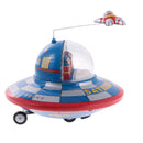 Classic Space Ship Satellite Collectible Clockwork Wind Up Tin Toy for Kids