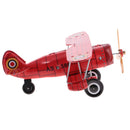 Red Wind Up Clockwork Army Aircraft Tin Toy Collectible Gift Home Decor