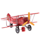 Red Wind Up Clockwork Army Aircraft Tin Toy Collectible Gift Home Decor