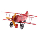 Red Wind Up Clockwork Army Aircraft Tin Toy Collectible Gift Home Decor