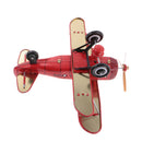Red Wind Up Clockwork Army Aircraft Tin Toy Collectible Gift Home Decor