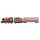 Brown Classic Train Model Collectible Clockwork Wind Up Tin Toy for Children