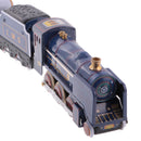 Blue Classic Train Model Collectible Clockwork Wind Up Tin Toy for Children