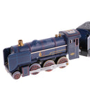 Blue Classic Train Model Collectible Clockwork Wind Up Tin Toy for Children