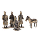 5pcs China Ancient Qinyong Terra Cotta Warriors Figurine Action Figures Collectibles Desktop Ornament Playset Birthday Gift