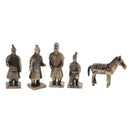 5pcs China Ancient Qinyong Terra Cotta Warriors Figurine Action Figures Collectibles Desktop Ornament Playset Birthday Gift
