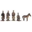 5pcs China Ancient Qinyong Terra Cotta Warriors Figurine Action Figures Collectibles Desktop Ornament Playset Birthday Gift