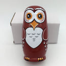 6 Pieces Hand Painted Owl Animal Wooden Russian Nesting Dolls Matryoshka Toy
