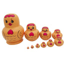 Pack of 10 Pieces Cute Exquisite Hand Painted Chick Wooden Nesting Dolls Animal Matryoshka Russian Doll Gift