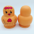 Pack of 10 Pieces Cute Exquisite Hand Painted Chick Wooden Nesting Dolls Animal Matryoshka Russian Doll Gift