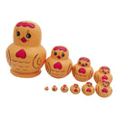 Pack of 10 Pieces Cute Exquisite Hand Painted Chick Wooden Nesting Dolls Animal Matryoshka Russian Doll Gift