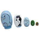 5 Pieces Hand Painted Dolphin Wooden Russian Nesting Dolls Matryoshka Toy