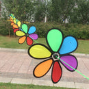 10m Fordable Rainbow Flower Windmill String Whirligig Wheels Garden Camping Decoration