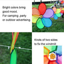 10m Fordable Rainbow Flower Windmill String Whirligig Wheels Garden Camping Decoration