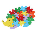 Wood Alphabet Number Jigsaw Puzzle Various Patterns Colorful Block Kids Educational Preschool Toy Hedgehog