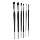 6PCS Filberts Artists Paint Brushes Set Black Short Handle Wood Nylon Hair Art & Craft