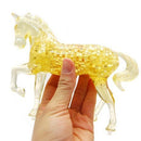 100 Pieces 3D Crystal Puzzle Horse Shaped Sparkling Assembly Model Kids Intellectual Hands-on Toy Yellow