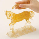 100 Pieces 3D Crystal Puzzle Horse Shaped Sparkling Assembly Model Kids Intellectual Hands-on Toy Yellow