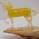 100 Pieces 3D Crystal Puzzle Horse Shaped Sparkling Assembly Model Kids Intellectual Hands-on Toy Yellow