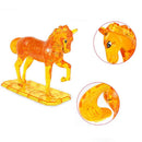 100 Pieces 3D Crystal Puzzle Horse Shaped Sparkling Assembly Model Kids Intellectual Hands-on Toy Yellow