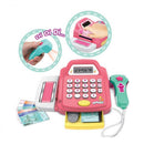 Realistic Actions Plastic Electronic Cash Register Supermarket Playset Toys with Scanner Sounds Green Pink