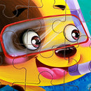 Wood Puzzle Jigsaw 60 Pieces Dog Cartoon Number Cognitive Kids Parents Interactive Games with Iron Box