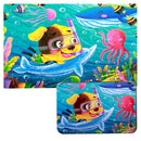 Wood Puzzle Jigsaw 60 Pieces Dog Cartoon Number Cognitive Kids Parents Interactive Games with Iron Box