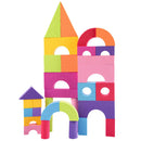 Colorful EVA Foam Building Blocks Kids Toddler Construction Toy Heart Printed - 50 pcs