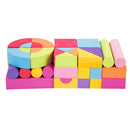 Colorful EVA Foam Building Blocks Kids Toddler Construction Toy Heart Printed - 50 pcs