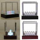 LED Light up Newton's Cradle Balance Balls Science Psychology Desk Toy Home Office Decoration Red Base 5.9x4.5x6.1in