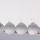 LED Light up Newton's Cradle Balance Balls Science Psychology Desk Toy Home Office Decoration Red Base 5.9x4.5x6.1in