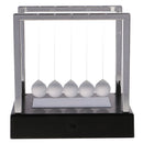 LED Light up Newton's Cradle Balance Balls Science Psychology Desk Toy Home Office Decoration Black Base 5.9x4.5x6.1in